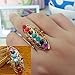 suchadaluckyshop by Lucky 925 Silver Healing Hollow Stones Adjustable 7 Chakra Ring Thumb Reiki Gem Ring