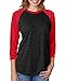 Next Level Unisex Triblend 3/4-Sleeve Raglan XL VIN RED/ VIN BLK
