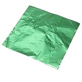 TOOGOO(R) 100pcs Square Sweets Candy Chocolate Lolly Paper Aluminum Foil Wrappers Green