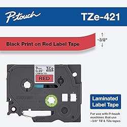 Brother Tape, Black on Red, 9mm