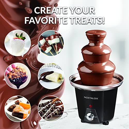 Nostalgia Electric Chocolate Fondue Fountain, 24Ounce, 3Tier Set