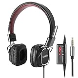 Conambo CQ4 Active Noise Cancelling Headphones, On Ear Wired Headphones w/Mic, Foldable, Strong Bass, Lightweight Superior Comfort for Airplane Travel, Office