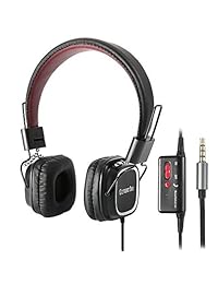 Active cancelación de ruido auriculares w Micrófono y Airplane adaptador, conambo plegable auriculares con micrófono graves potentes, súper ligero Ultra comfort black