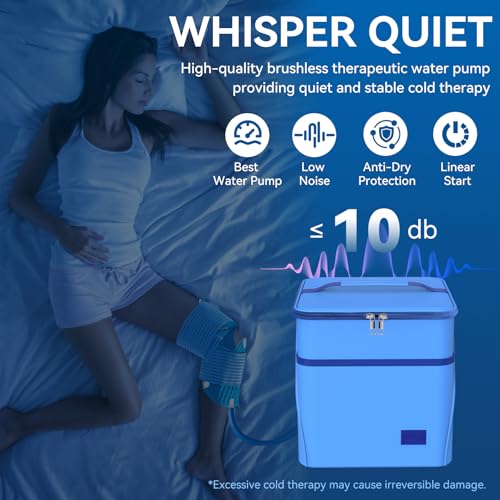 Máquina de terapia fría con temporizador programable, portátil alimentada por USB, bomba nueva y potente 2025, para reemplazo de rodilla, alivio del dolor, lesiones deportivas, compresión estilo