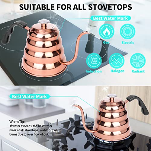 XIRGS Pour Over Coffee Kettle, 1.2L/40oz Gooseneck Kettle with