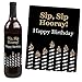 Big Dot of Happiness - Adult 80th Birthday - Gold - Birthday Party Gift for Women and Men - Wine Bottle Label Stickers - Set of 4