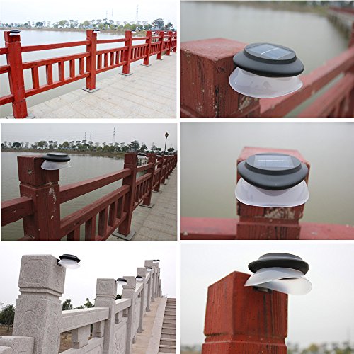 KingTo Outdoor Solar Gutter Light,UFO Light Solar Powered Yard Garden Light Pathway IP55 Waterproof Outdoor Security Lamp LED light wall Decorative Lighting With Auto On/Off Dusk to Dawn(Warm White)