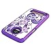 Moto Z3 Case, Moto Z3 Play Case,Yiakeng Dual Layer Hard Slim Glitter for Girls Women Wallet Phone Cover Cases for Motorola Moto Z3 (Purple Flower)