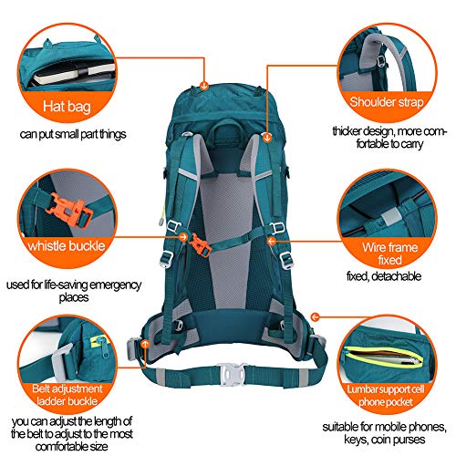 N NEVO RHINO Hiking Backpack, 40L/50L/60L/70L/80L Waterproof Camping