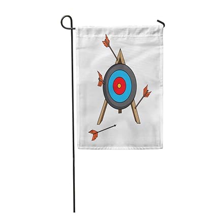 Amazon Com Semtomn Garden Flag Red Aim Cartoon Archery Target