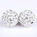 RUBYCA Pave Czech Crystal Disco Ball Clay Beads fit Shamballa Jewelry (20pcs, 12mm, White Clear)