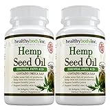 (2 bottles) Omega 3 Premium Hemp Seed Oil Nutritional Supplement By Healthy Body Inc. - Omega 3 - 6 - 9 Polyunsaturated Fatty Acid Dietary Supplement - All Natural Formula