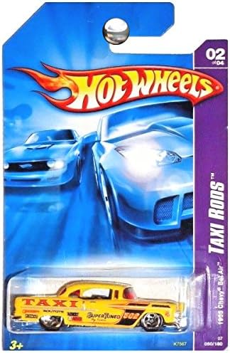 Mattel Hot Wheels 2007 New Models 164 Scale Yellow 1955 Chevy Bel Air Taxi Rod Die Cast Car #050