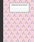 Composition Notebook: Unicorn Face Pattern College Ruled Notebook Lined School Journal