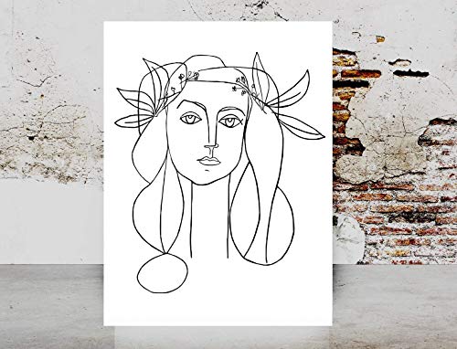 Fashion wall art print - Picasso Dove Of Peace Woman Face Art Picasso
Girl Line Drawing Sketch Female Poster on Fine Art Paper size 12"x16"
1040
