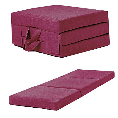 Single Size Folding Sleepover Foam Guest Mattress Cube Seat with Carry