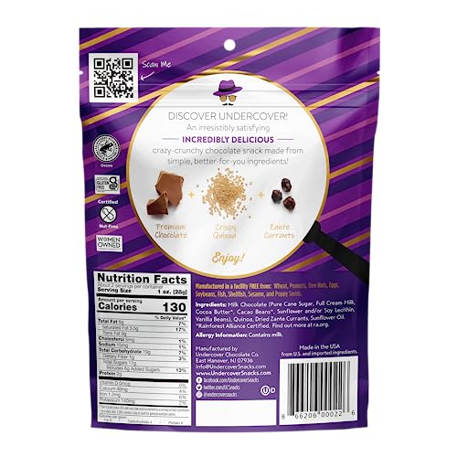 Undercover Chocolate Quinoa Crisps Milk Chocolate Variety Pack 8
