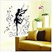 ORDERIN Christmas Gift Wall Decal Mural Dancer of Dark Elves Swing Flowers Removable Wall Stickers for Cupboard Home Wall Decor