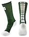 College Edition Men's Champ preformance Crew Sock, Green/White, Large 10-13