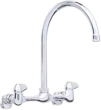 Glacier Bay 2 Handle Wall Mount High Arc Kitchen Faucet In Chrome