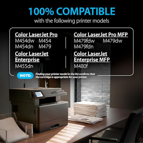 Smart Ink Compatible 414A Toner Cartridges 4 Pack (with Chip) Replacement for HP 414A HP 414X Toner to use with Color LaserJet Pro MFP M479fdw M454dw M479fdn M454dn ( Black Cyan Magenta Yellow )