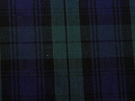 Baumwolle Popeline Tartan Kleid Stoff marineblau & grün – Meterware