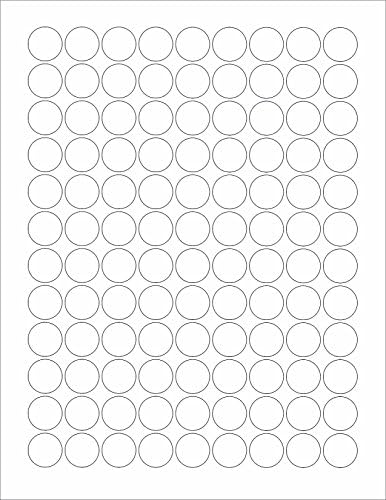 (6 Sheets) 648 3/4 INCH Round Circle Matte White Stickers for Laser & Inkjet Printers, Blank - Size: 8-1/2"X11" Standard Sheets