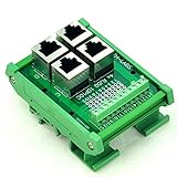 Electronics-Salon DIN Rail Mount RJ50 10P10C 4-Way
