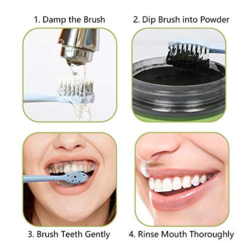 Activated Charcoal Powder, ESSLUX Natural Coconut Charcoal Teeth Whitening Powder, Organic Teeth Whitener, for Teeth Stain Removal, FDA Approved - Mint Flavor