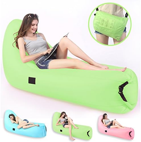 Inflatable Lounger, 2017 Upgraded Outdoor Air Sofa Couch Backyard Chair, Portable Summer Air Hammock Bed with Compact Carry Bag for Travelling, Camping, Beach, Picnics & Music Festivals