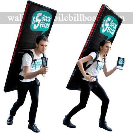 New media outdoor LED advertising silver walking billboard with high brightness (Black)