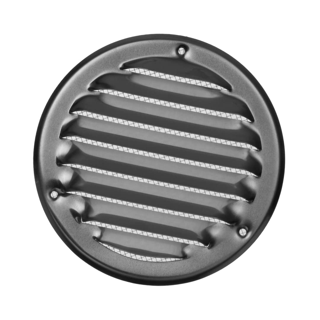 EUROPLAST Ø 100mm / 4" inch Aluminium Round Metal Air Vent Grille Cover with Insect Mesh - Ventilation Cover