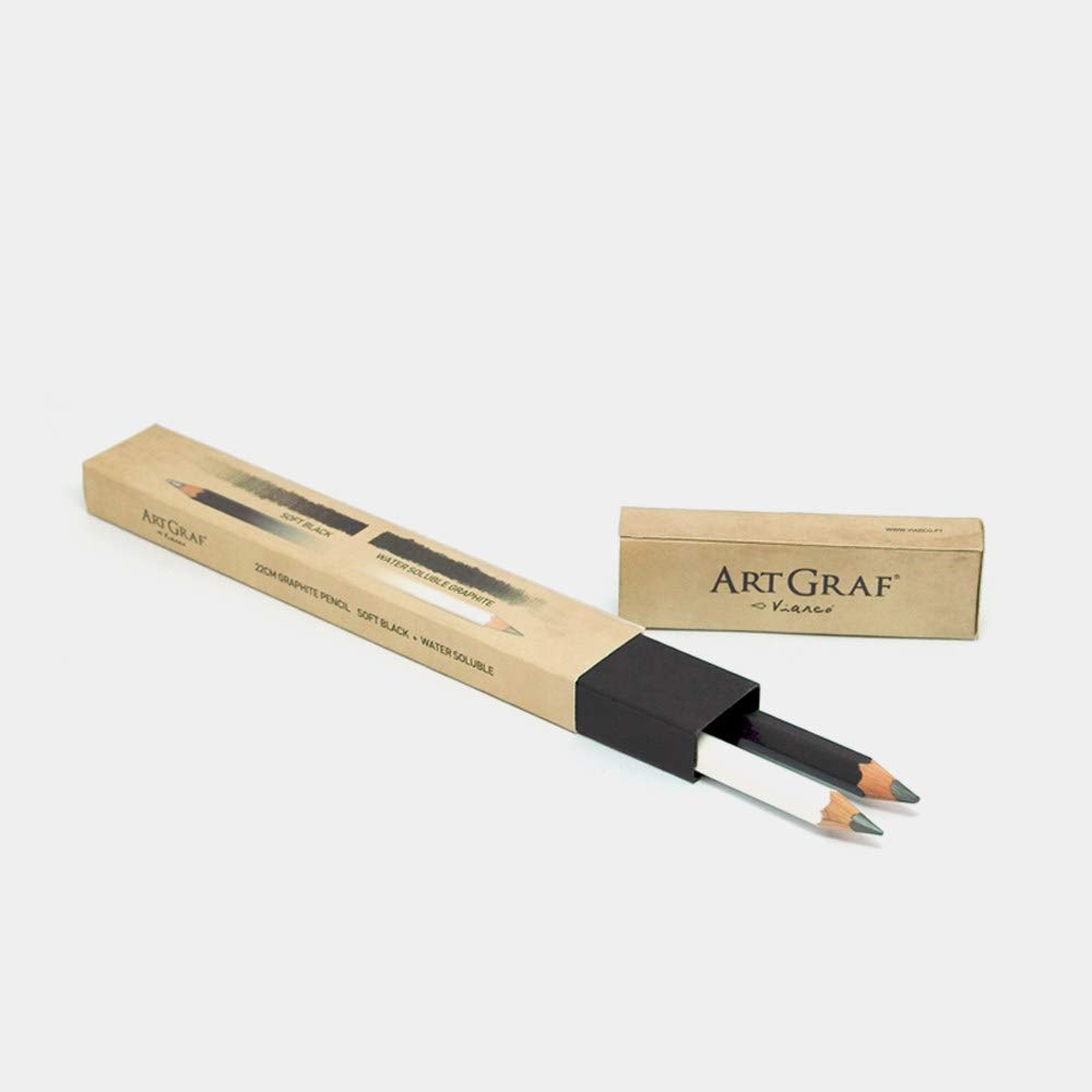 ARTGRAF TWINS BOX Soft Black + Water Soluble (2 GRAPHITE PENCILS B+2B)
