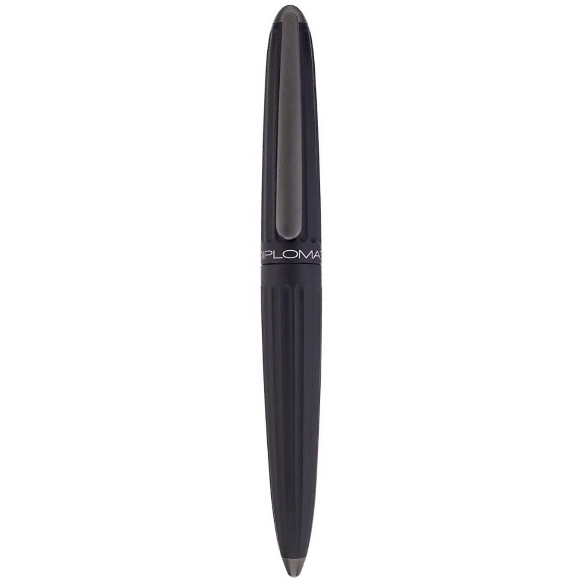 Diplomat D40301028 Aero Fountain Pen with Steel Broad Nib - Black