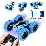 Remote Control Car with Headlights RC Stunt Cars 360 Degree Flips Double Sided Ratating Racing Vehicle Radio Controlled Truck for Kids Birthday Gift Toy