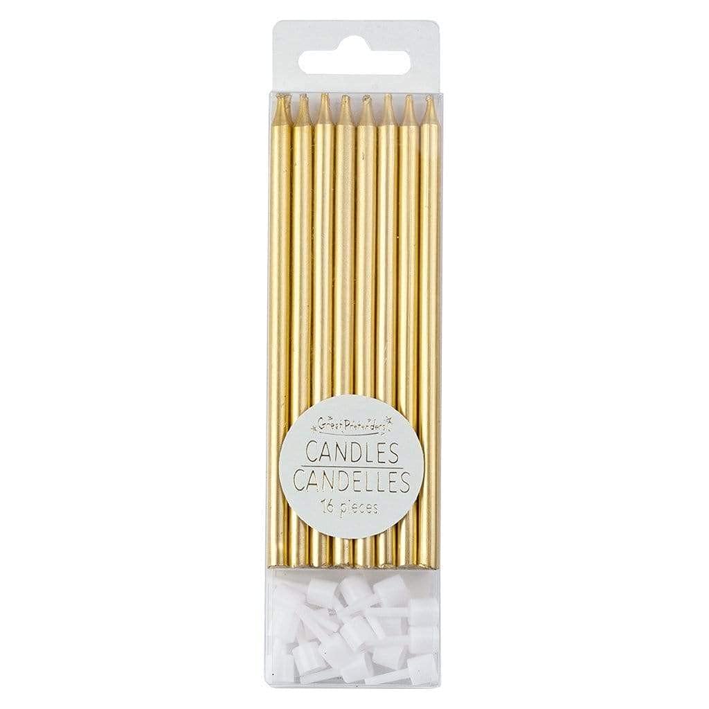 Great Pretenders - Candles Metallic (16 pcs) Cake Decoration, Gold (Gold) (97701)