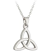 Solvar Trinity Knot Necklace Celtic Irish Rhodium Plated Pendant Made in Ireland
