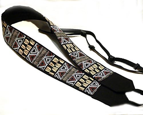 Aztec Camera Strap. DSLR Camera Strap. Black and Brown Camera Strap. Camera Accessories for everyone; 244