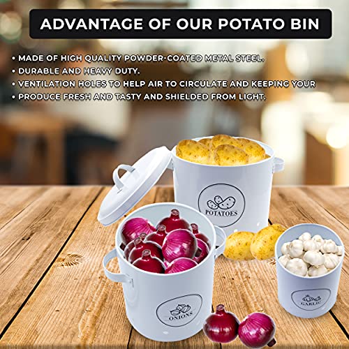 Potato Bin Storage Sets for Kitchen Countertop and Pantry, Perfect