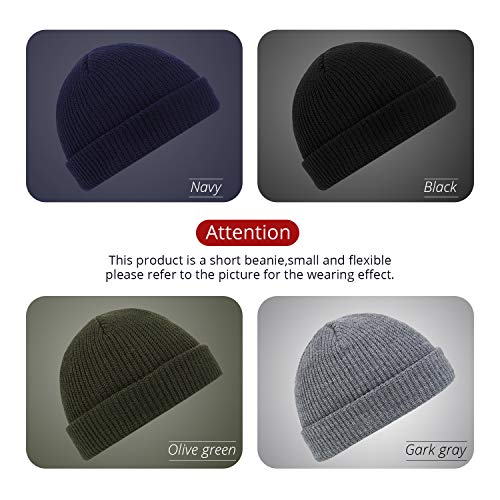 SATINIOR 4 Stücke Trawler Beanie Watch Hut Aufrollen Edge Schädeldecke Fisherman Beanie Unisex – Bild 3