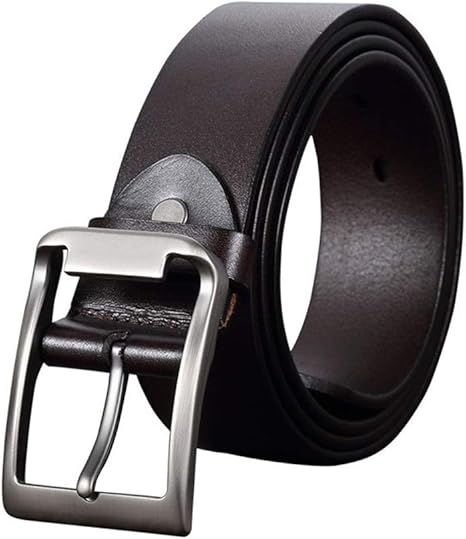 Amazon Co Jp メンズベルト ジーンズの毎日の摩耗および形式的な機会のためのピンバックル付きメンズレザーベルト 自動バックルベルト 色 褐色 Size 130cm ホーム キッチン