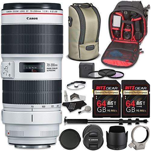 Canon EF 70200mm f/2.8L is III USM Lens Bundle with Two Ritz Gear 64GB