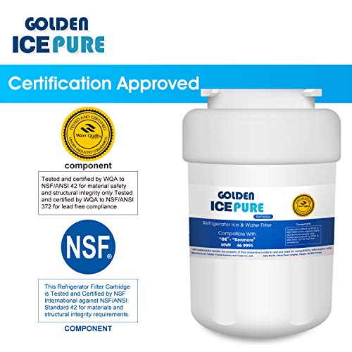 Golden Icepure MWF Replacement Refrigerator Water Filter, Compatible with GE MWF,SmartWater,FMG-1,MWFP,MWFA,GWF,GWFA,Kenmore 469991 (4-Pack) - Thumbnail 2