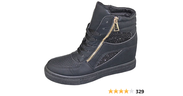 ladies black trainer boots