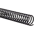 GBC Binding Spines/Spirals/Coils, 18mm, 140 Sheet Capacity, 4:1 Pitch, Color Coil, Black, 100 Pack (9665080)