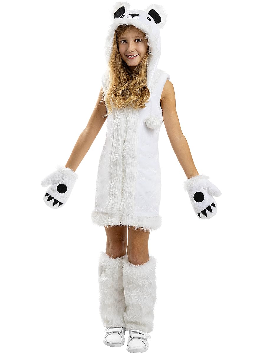 Funidelia | Polar Bear Costumes for girl Animals, Bear - Costumes for kids, accessory fancy dress & props for Halloween, carnival & parties - Size 3-4 years - White