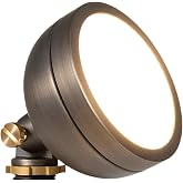 VOLT 12V Mini Round Frosted Flood Light (Bronze) &amp; 3W 2700K G4 LED Bulb | Solid Brass, Warm White Light, Low Voltage, Ideal for Extra Wide &amp; Gentle Illumination with Soft Edges