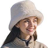 Maiduoduo Womens Winter Faux Fur Fuzzy Bucket Hat Fluffy Warm Hat Furry Fisherman Cap