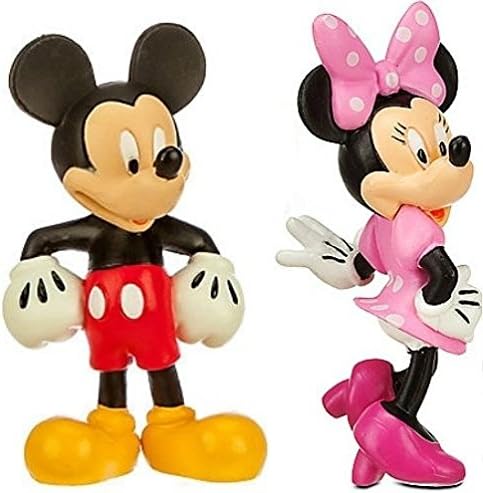 Disney Clubhouse Mickey &amp; Minnie Mouse Loose PVC Figure 2-Pc Cake Topper Custom Figurine Toy