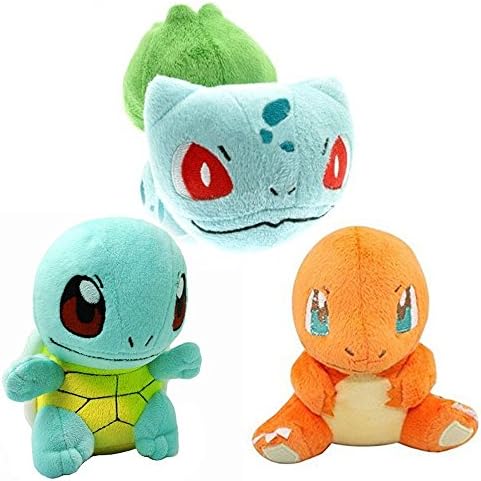 Pokemon Bulbasaur Charmander Squirtle Stuffed Plush 3 Pieces 15cm of FAMTH